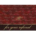 Red Thank You For Your Referral Everyday Blank Note Card (3 1/2"x5")